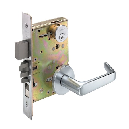 Arrow Lock Apartment, Front Door Mortise Lock, X Lever, L Rose, Satin Chrome BM11 XL 26D